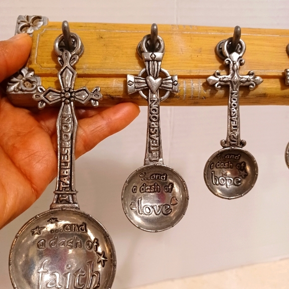 Vtg Ganz Metal Hanging Measuring Spoons Set - Picture 2 of 9